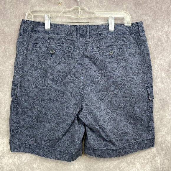 L.L. Bean Cargo Shorts Womens 12 Reg Blue Floral All Over Print Hiking Stretch - Picture 2 of 9